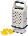 Joseph Joseph Multi-Grip Box Grater with Precision Food Grip, Stainless Steel Blades for Grating and Slicing, Non-Slip Base, Dishwasher Safe