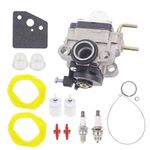 Hutdkte Carburetor for 17in 29cc Troy Bilt 753-06220 753-06220A TB575EC TB539ES TB590EC String Trimmer with AC04122 Fuel Line Primer Bulb Spark Plug Kit