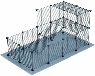 LURIVA DIY Guinea Pig Cage with Mat, Small Animal Playpen, Pet Playpen, Rabbit Cage, Small Animal Cage, Puppy Dog Playpen, Indoor Outdoor Yard Fence,12 X 12 Inch, 24 Panels