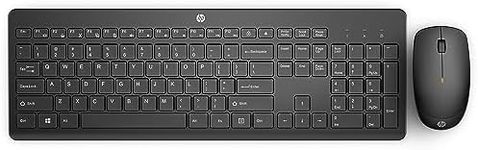 HP 230 Wireless Mouse and Keyboard Combo - 2.4GHz Wireless Connection - Long Battery Life - Durable & Low-Noise Design - Windows & Mac OS - Adjustable 1600 DPI - Numeric Keypad