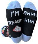 Himozoo 'SHHHHHH, I'M READING' Socks Novelty Funny Socks for Men Women Readers and Bibliophiles Gifts…