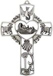 Cross Pewter Baby Baptism Holy Spir