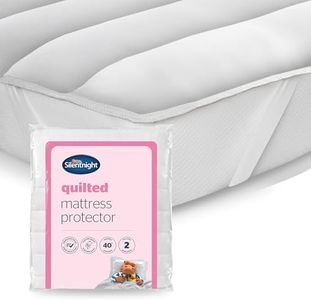 Silentnight Quilted Mattress Protector – Premium Luxury Soft Cosy Mattress Cover Protector Pad with Extra Deep Fit Elasticated Straps – Hypoallergenic, Super Soft and Machine Washable - King, White