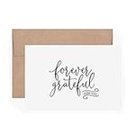 Bliss Collections Thank You Cards with Envelopes, Pack of 25, 4x6 Folded, Tented, Bulk, Simple Serif Design Perfect for Wedding, Bridal Shower, Baby Shower, Birthday, Funeral or Just to Say Thanks