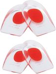 SUSNUAN 2 Pair Gel Heel Cups, Heel Cushion Pads, Gel Heel Pads for Women & Men, Red Gel Heel Insoles for Plantar Fasciitis Support, Heel Bone Spur and Achilles Tendonitis(UK 4-7/EU 35-39)