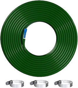 OUTO 20Mtr 0.75 Inch Braided Water Pipe with Hose Connector/Jointer/Nozzle & Clamps Lightweight Flexible Gardening Cleaning Outdoor-Indoor Use (65 feet, Dark Green)