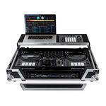 Odyssey FZGSDDJ1000W1 Flight Zone Case with Glide Platform for Pioneer DDJ 1000 Controller - 1U Rack Space - Gliding Laptop Platform - Black and Silver