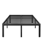 Hunlostten 18in Full Size Bed Frame No Box Spring Needed, Heavy Duty Metal Platform Bed Frame Full with Round Corners, Easy Assembly, Noise Free, Black