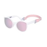 COCOSAND Baby Sunglasses with Strap Polarized Flexible Retro Cat Eye Frame for Toddler Infant Newborn Girl Age 3-24 Months, White