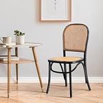 Oikiture Rattan Dining Chairs Woode