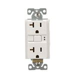 Eaton GFCI Self-Test 20A -125V Duplex Receptacle with Standard Size Wallplate, White