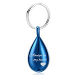 Cremation Keychain for Ashes Always In My Heart Urn Locket Cremation Jewelry Teardrop Memorial Keepsake Keychain