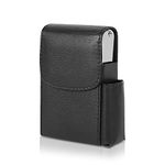 Cigarette Case,Cigarette Storage Organizer,PU Leather Smoke Tobacco Pouch Lighter Holder Storage Box Container Cigarette Storage Holder for Storage Name Card and Lighter,Black,4.3 x 3.1 x 1.2inch