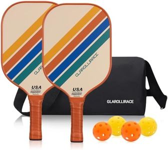 Pickleball Paddle Set of 2 Fiberglass Rackets,USAPA Approved Pickleball Set of 2 Pickle Ball Paddles,Fiberglass Surface & PP Honeycomb Core,Breathable Handle,4 Indoor & Outdoor Balls,1 Pickleball Bag