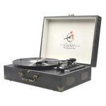 Vinyl Record Player 3-Speed Bluetooth Suitcase Portable Belt-Driven Record Player with Built-in Speakers RCA Line Out AUX in Headphone Jack Vintage Turntable (Black)