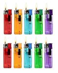 ezkart | Pack of 10 - Multipack Assorted Coloured Lighters with Adjustable Flame Lighter (10)