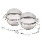 Fu Store 2pcs Stainless Steel Mesh Tea Ball Inch Tea Strainers Tea Strainer Filters for Tea (2.1 inches)