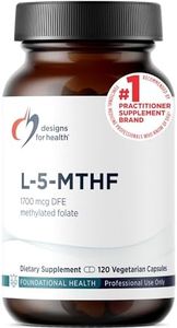 Designs for Health L 5-MTHF - Quatrefolic L Methylfolate Supplement 1mg (1700mcg DFE) - Methylated Folate Supplement for Women & Men - Supports Methylation - Non-GMO, Gluten Free (120 Capsules)