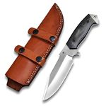 Custom Handmade Hunting Knife With Sheath, Steel Full Tang Fixed Blade, Survival And Bushcraft Knife, Light Horizontal Carry Edc Belt Bowie
