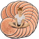 Woanger 24 Pcs Carpet Circle Seats 13.78 Inch 3D Digital Print Wood Tree Round Floor Cushion Soft Warm Small Mat Circle for Preschool Classroom Seating Home Couch Sofa Bedroom Living Room Decor