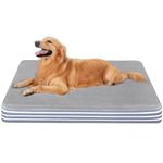 Magic Dog Orthopedic Dog Bed for Large Dogs, Super Soft 2-Layer High Density Foam Big Dog Bed, No Installation Non Slip Bottom Dog Mattress with Removable Washable Cover, Grey-Stripe