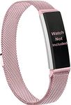 Zitel Band Compatible with Fitbit Alta Strap for Alta/Alta HR Stainless Steel Magnetic Lock Metal Band (Rose Pink)