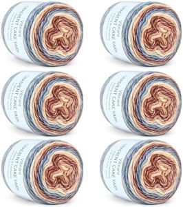 Aeelike Cake Yarn for Crocheting, 6 Skeins Gradient Yarn 100g (3.52 oz) 245m (267 Yards) # 3 Light Weight -Soft Cake Yarns Fairyland Yarns for DIY Making Colorful Blanket Scarves Hat, Khaki Gradient