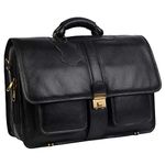 RICHSIGN LEATHER ACCESSORIES Unisex Laptop Briefcase (Black, 24L, 35.60 cm)