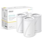 TP-Link Deco BE9300(3-pack) WiFi 7 BE9300Mbps Whole Home Mesh WiFi System, 2.5Gbps Ports, VPN Supported, Router & Extender Booster, AI-Driven Mesh, 6 GHz Band, Homeshield, Alexa & Google