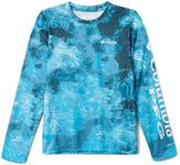 Columbia Youth Unisex Super Terminal Tackle Long Sleeve, Ocean Blue Deepwaters Camo, Medium