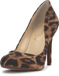 Jessica Simpson Women's Calie Round Toe Classic Heels Pumps Shoes, Dolly Leopard Print, 9