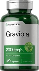 Horbaach Graviola Extract 2000 mg 120 Capsules | Non-GMO, Gluten Free | Soursop (Annona Muricata)