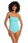 La Blanca Women's Island Goddess Lingerie One Piece Swimsuit, Ice Blue, 8