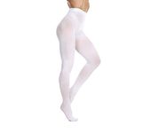 Frola Tights for Women 80 Denier Semi Opaque Solid Color Footed Pantyhose Ladies Tights(S-M,White)