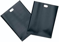 KitchenCraft TOASTABAG Pack of 2 Reusable Toaster Bags with Non Stick Coating, Plastic, Black, 20.5 x 14.5 cm