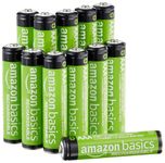 Amazon Basics AAA NiMh Rechargeable Batteries, Pre-charged, Pack of 12 (Appearance may vary)