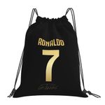 EZB Football Legend Ronaldo Number 7 Drawstring Bag | 36x30cm Midi Sized Backpack | Multi-Use: Sports Kits, PE Kits, Gym, Lunch, Holiday, Beach, Soccer Pump Bag | Ronaldo 7 Bag