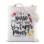 ZJXHPO Nurse Makeup Bag Nursing Instructor Gift Nurse Appreciation Gift I'm A Nurse What's Your Super Power Cosmetic Bag (C-Nurse Super Tote)