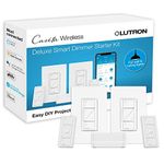 Lutron Caseta Wireless Smart Lighting Dimmer Switch (2 count) Starter Kit, P-BDG-PKG2W-A, Works with Alexa, Apple HomeKit, and the Google Assistant