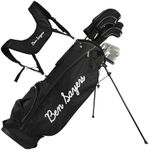 Ben Sayers M8 13-Piece Golf Package Set | Complete Mens Set | Full 12 Clubs Graphite/Steel Shafts with Stand Bag | Driver, Woods, Hybrids, Irons, Wedges & Putter (Left Hand - Black/Grey)