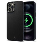 Spigen Cyrill Leather Brick Mag for iPhone 12 Pro Max Case, Faux Leather iPhone 12 Pro Max Back Cover - Graphite Mag