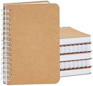 Mini Kraft Notebooks, Unlined A6 Spiral 90-Sheet Plain Journal (3.5x5.5 In, 6 Pack)