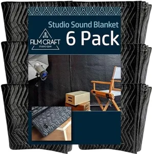 Filmcraft Studio Sound Blanket with Grommets 72 by 80 inch Heavy Duty Polyester (6 Pack)