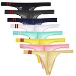 ZEGOO Men's Sexy Thong Underwear Low Rise Bikini T-Back G-String 8Pack