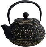 Avanti Imperial Cast Iron Teapot, Black/Gold, 15193