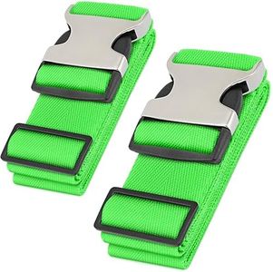 Hero Luggage Straps for Suitcases and Carry-On (2-Pack) Heavy-Duty Secure Belts with 700+ lbs. Max Force Tension (Green)