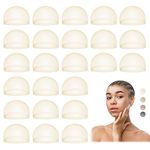 MYKURS Beige Wig Caps for Women, Transparent HD Wig Caps for Lace Front Wig, Ultra-thin Bald Cap for Wigs, 24 PCS