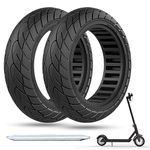 OUXI 2 Pack 10 x 2.125 Solid Tyre, 10 inch Solid Tyre Pure Electric Scooter Puncture Proof Rubber 10x2.125 Solid e-scooter Tyre Explosion Proof Tire Replacement Wheel Front/Rear 2PCS Black