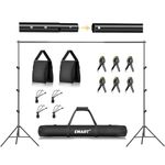 EMART 8.5 x 10 ft Photo Backdrop Stand, Adjustable Photography Muslin Background Support System Stand for Photo Video Studio