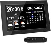 Jazeyeah 10.1 Inch WiFi Smart Electronic Digital Desk Office Calendar with Memo Reminder Settings, Weather & Temperature & Humidity Display (Black)